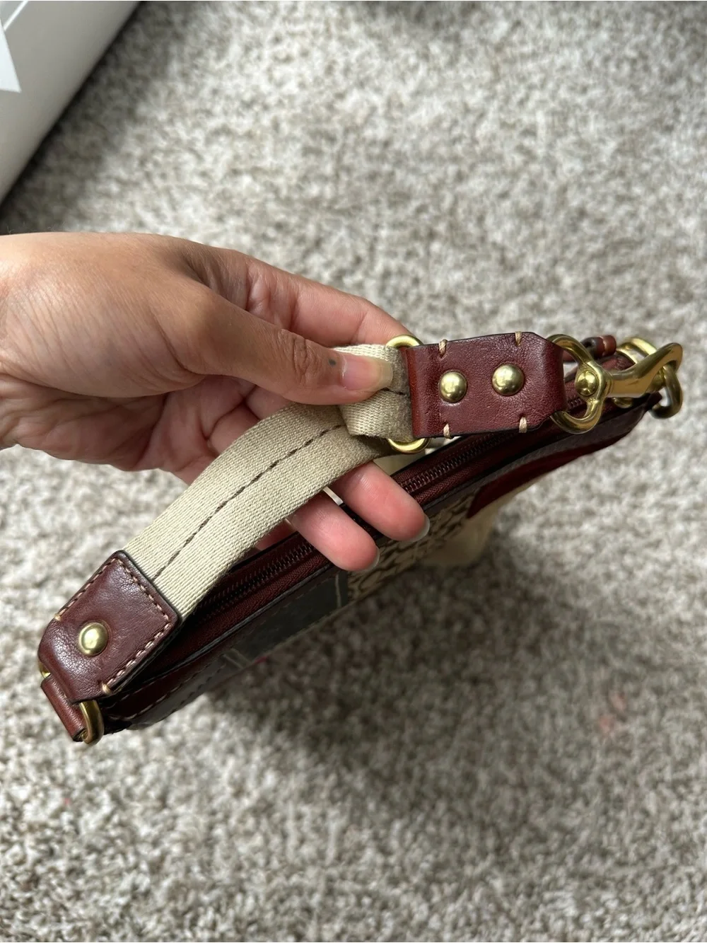Coach Patchwork Crossbody Bag in Burgundy, Teal, Brown and Cream